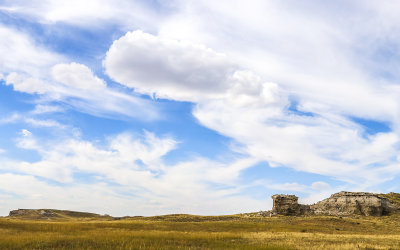 Clouds above the plains along the Daemonelix Trail in Agate Fossil Beds National Monument