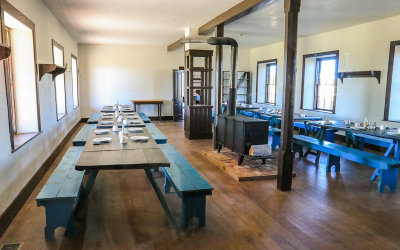 Mess room in the Cavalry Barracks in Ft Laramie National Historic Site