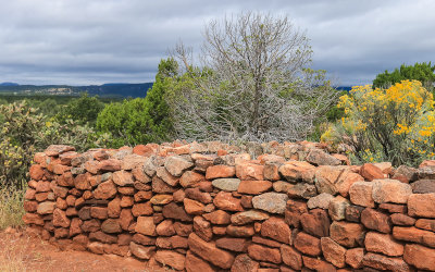 Wall at the site of the Pecos mission ruins in Pecos National Historical Park