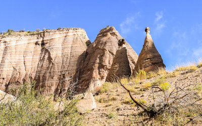 The white cliffs and tent rocks formations in Kasha-Katuwe Tent Rocks National Monument