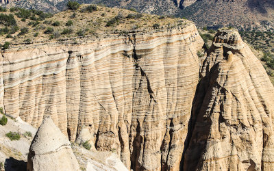 The white cliffs of the canyon in Kasha-Katuwe Tent Rocks National Monument