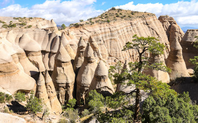 Tent rock formations along the Slot Canyon Trail in Kasha-Katuwe Tent Rocks National Monument