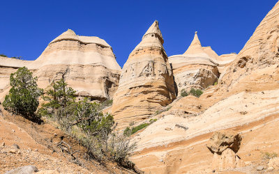 Tent rock formations along the Slot Canyon Trail in Kasha-Katuwe Tent Rocks National Monument