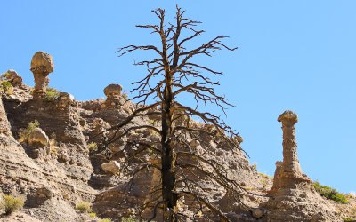 Rock formations as seen along the Cave Loop Trail in Kasha-Katuwe Tent Rocks National Monument