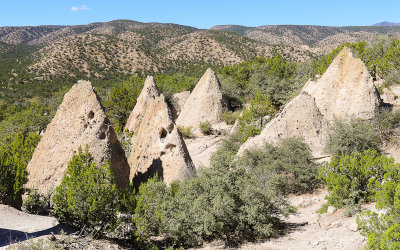 Tent rock formations along the Cave Loop Trail in Kasha-Katuwe Tent Rocks National Monument