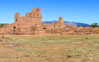 Mission of San Gregorio de Abo with Manzano Mountains in Salinas Pueblo Missions National Monument