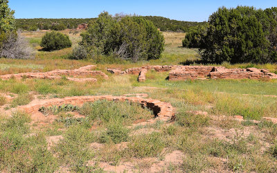 Kiva and ruins behind the Quarai convento in Salinas Pueblo Missions National Monument