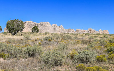 Gran Quivira Ruins on a hill in Salinas Pueblo Missions National Monument