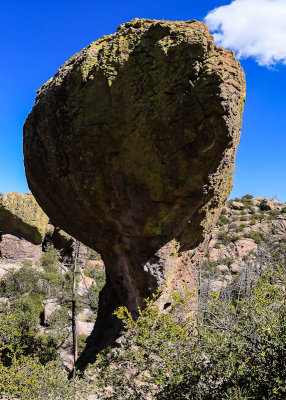 A balanced rock along the Echo Canyon Trail in Chiricahua National Monument