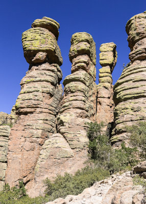 Rock pinnacles along the Echo Canyon Trail in Chiricahua National Monument