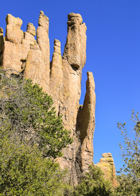 View of rock pinnacles along the Hailstone Trail in Chiricahua National Monument