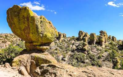 Broken balanced rock along the Echo Canyon Trail in Chiricahua National Monument