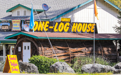 Famous One-Log House outside of Redwood National Park