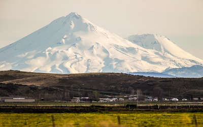 Mount Shasta as seen from Oregon Highway 39 near Merrill Oregon