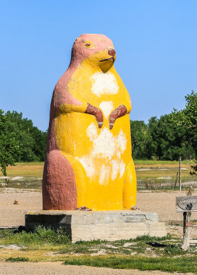 Prairie Dog statue near the entrance to Badlands National Park in South Dakota