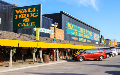 The famous Wall Drug in downtown Wall South Dakota
