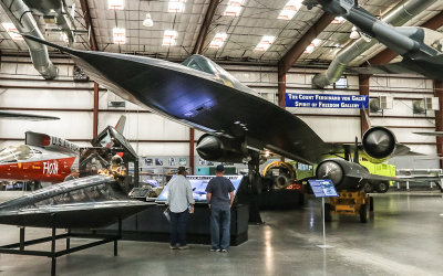 Front view of the Lockheed SR-71A Blackbird at the Pima Air & Space Museum