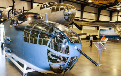 Armored nose of a North American B-25 Mitchell Bomber at the Pima Air & Space Museum