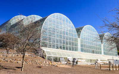 Back of the Water and Life Experiments building at Biosphere2