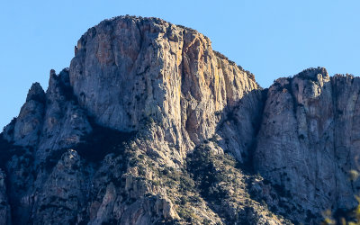Shear rock wall high up in the Catalina Mountains in Catalina State Park
