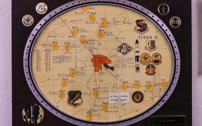 Map of the 18 missile installations surrounding Tucson Arizona in Titan Missile National Historical Landmark