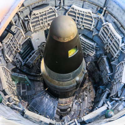 Titan II ICBM topped by the W-53 Nuclear Warhead in Titan Missile National Historical Landmark
