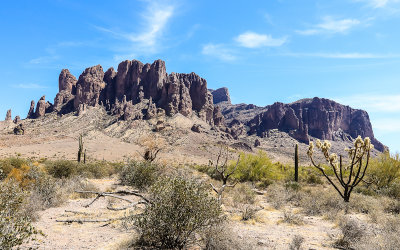 The Superstition Mountain Range from the Siphon Draw Trail in Tonto National Forest 