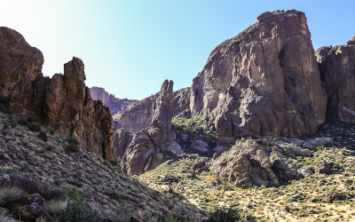 The Superstition Mountains from the Siphon Draw Trail in Tonto National Forest