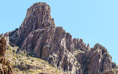 Peak in the Superstition Mountain Range from the Siphon Draw Trail in Tonto National Forest