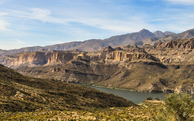 Apache Lake from the Apache Trail Scenic Byway in Tonto National Forest