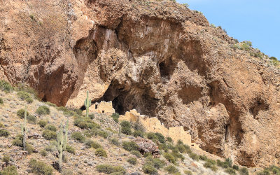 The Upper Cliff Dwelling on a mountainside in Tonto National Monument