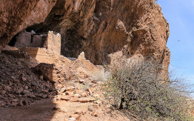 View of the Upper Cliff Dwelling on a mountainside in Tonto National Monument
