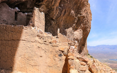 The Upper Cliff Dwelling overlooking Tonto National Forest in Tonto National Monument