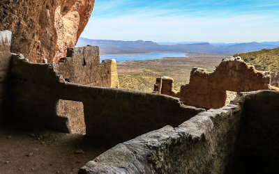 Looking out on Roosevelt Lake from the Upper Cliff Dwelling in Tonto National Monument
