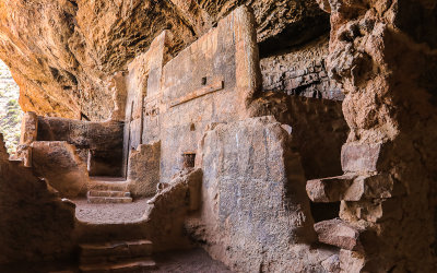 Main rooms in the Lower Cliff Dwelling ruins in Tonto National Monument