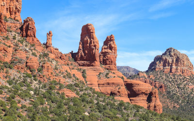 Red rock formations near the Chapel of the Holy Cross in Sedona Arizona