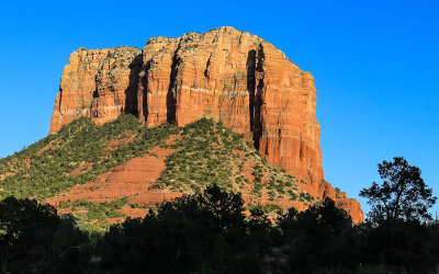 Cathedral Rock before sunset from the Courthouse Vista in Sedona Arizona
