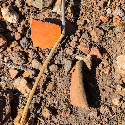 Shards of pottery at Pueblo la Plata in Agua Fria National Monument