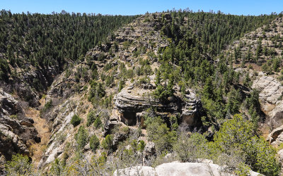 The Island, surrounded by Walnut Creek, in Walnut Canyon National Monument