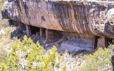 Looted cliff dwellings in Walnut Canyon National Monument