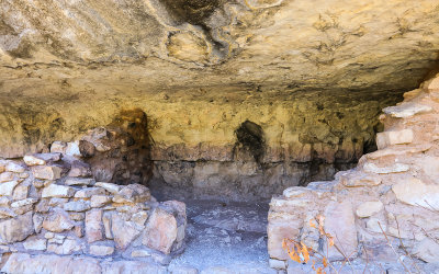 Room of a cliff dwelling along the Island Trail in Walnut Canyon National Monument