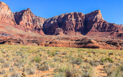Jagged and colorful ridge in Vermilion Cliffs National Monument
