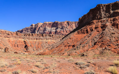 Colorful and eroded cliffs in Vermilion Cliffs National Monument