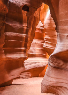 View of the “Weeping Eye” in Antelope Canyon