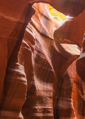 Light streams into Antelope Canyon