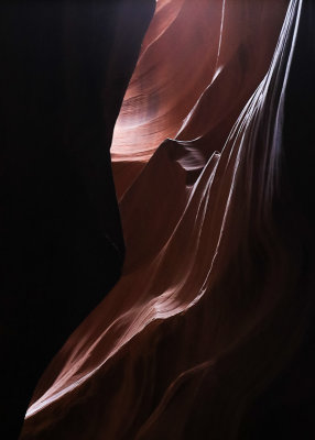 Light in a side canyon in Antelope Canyon