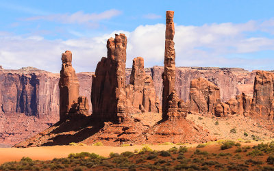 Totem Pole and Yei Bi Chei in Monument Valley