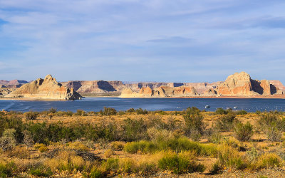 Formations on the shore of Wahweap Bay on Lake Powell in Glen Canyon NRA