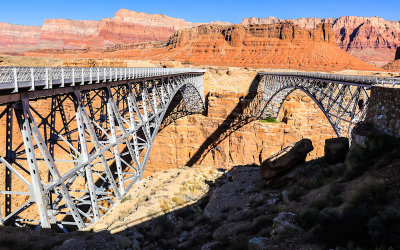 Navajo Bridge with the Vermilion Cliffs in the Background in Glen Canyon NRA