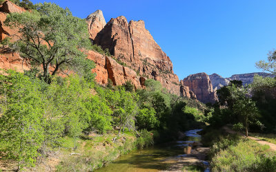North Fork Virgin River near the Zion Lodge in Zion National Park